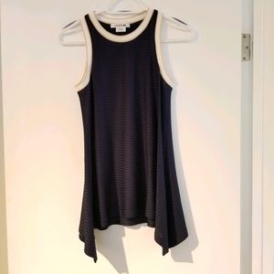 Lacoste sleeveless ribbed top in navy, sz 34 (XS)